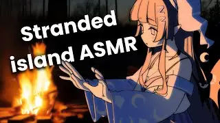 【3DIO ASMR】Stranded On a Deserted Island 🏝️ Relaxing Ocean + Bonfire Sounds