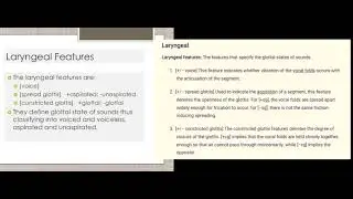 DISTINCTIVE FEATURES | Final Phonology