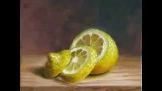 Realism still life oil painting Daniel Cristian Chiriac fine art - Juicy lemon