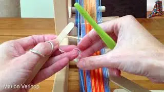 Pebble weaving part I (putting in the string heddles)