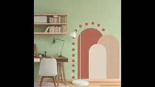 Arched Wall Stickers Large Boho Morandi Abstract Geometric Wall Decals Nordic Style Living Room Kid