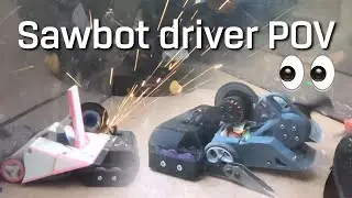 Sawbot driver POV at BBB March 2023, Bristol Bot Builders