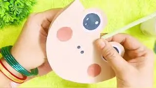 Paper Craft 🐸 Frog 🥰 SCHOOL PROJECT 🏫#creative #idea  #activity #learning #papercraft