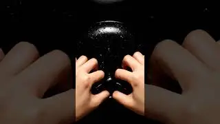 Silent to Crunch Black Slime ASMR | Satisfying Surprise #slimeasmr #blackslime #satisfying