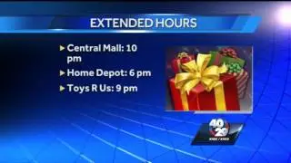 Stores extend hours for your last minute holiday shopping