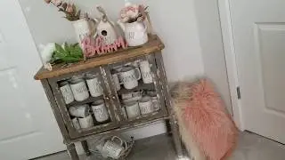 Rae Dunn Display in Kirkland's Cabinet