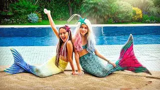 BELINHA E A FILHA DA ARLEQUINA VIVENDO 24 HORAS COMO SEREIAS
