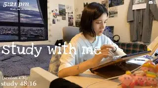 LIVE study with me/ 스터디윗미📚/ pomodoro 60-10/ 천둥 빗소리asmr