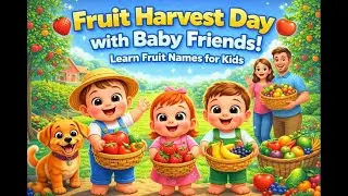 Fruit Harvest Day with Baby Friends! 🍓🍎  Learn