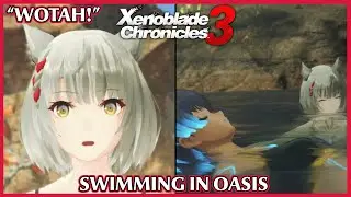 Swimming in a oasis cutscene - Xenoblade Chronicles 3