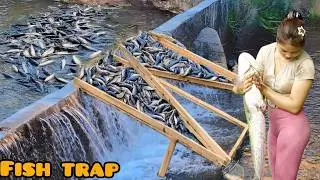 Full Video: How to Make Effective Creative Fish Traps, Harvesting Many Big Fish Goes to Market Sell