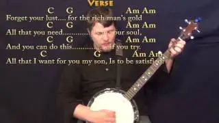 Simple Man (Lynyrd Skynyrd) Banjo Cover Lesson with Chords/Lyrics