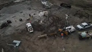 Sonic Drilling Capabilities With Drone Footage