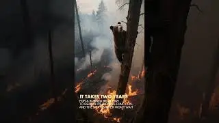 W1 Wildfire Warning Drone-A burned bear  #firesafetytips  disaster  #firesafetytips  #wildlife #fire