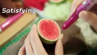 Relaxing satisfied​ asmr​ needle​ felting​ miniature​ watermelon craft​|Needle​ Crafts