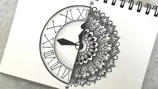 Watch 3D mandala art | Beautiful clock mandala drawing