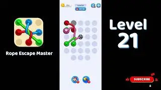 Rope Escape Master Level 21 Walkthrough 🧩 | Untangle Knots Puzzle Game | Solutionguruji