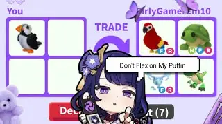 Trading my Normal Puffin On Rich Server | Adopt Me