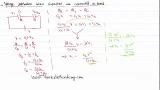 Voltage distribution in series grouping of capacitors in Electric potential and capacitance