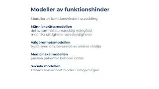Del 2. Modeller av funktionshinder