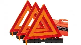 DSV Standard Warning Triangles, Safety Triangles DOT Approved, Plastic, Reflective Triangles