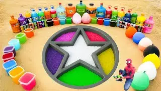 How to Make STAR with Cement, Rainbow Orbeez, Giant Fanta, Mtn Dew, Coca Cola and Mentos vs Sodas