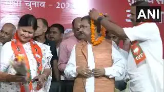 Patna, Bihar: Former MP Ajay Nishad and his wife Rama Nishad join BJP in the presence of Bihar BJP..