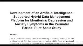 Development of an Artificial Intelligence Supported Hybrid Data Management Platform for Monitoring D