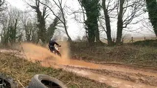 KTM 690 Enduro R on wet lanes