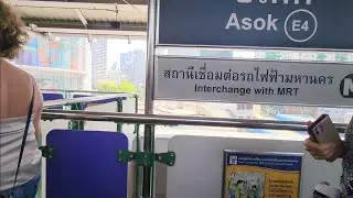 BTS Skytrain Sukhumvit Green Line to Asok Interchange Metro Sukhumvit Station Bangkok Thailand