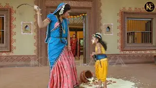 मटकी फोड़ते पकड़े गए बाल कान्हा, मैया का गुस्सा देख सहम गए नन्हे लाला || YMKN || Shree Krishan Leela