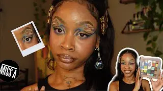 AFFORDABLE MAKEUP LOOK| dramatic blue eyeshadow tutorial, SHOP MISS A eyeshadow palette