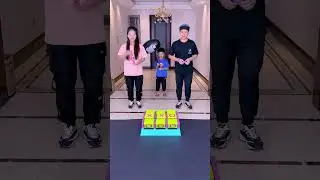 Pitching And Nine-Square Grid Competition~Who Is The Strongest?#Funnyfamily#Partygames#Shorts