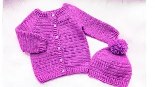 Te va encanta 💖 Chaquetita + Gorro UNISEX para 1-5 años 🌼 Hermoso Patron de Ganchillo Paso a Paso