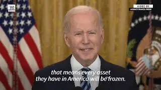 Biden announces sanctions and export controls against 'agressor' Russia