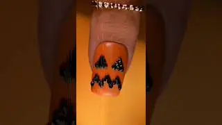 Easy Halloween Nail Art Idea 🎃💅#nailart #nails #halloweennails