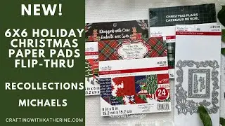 NEW! Holiday Paper Michaels Recollections 6x6 Christmas Wrapped with Care Christmas Plaids Mistletoe
