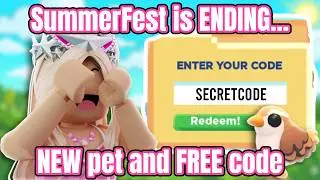 New pet and FREE codes? Goodbye summerfest.. | Adopt Me!