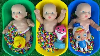 Satisfying with Colorful M&M'S Containers Full of Rainbow Candy Relaxing Unpacking ASMR