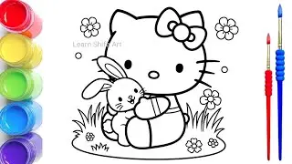 Easy Hello kitty hug cute Bunny 🐰 drawing for kids | hello kitty drawing for kids step by step