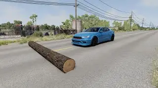 Mobil vs Fallen Tree - BeamNG Drive