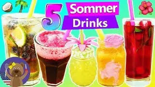 5 yummy Summer Drinks | Make Your Own Refreshments | Ice tea, Smoothie, Lemonade, Cocktail, Slushy