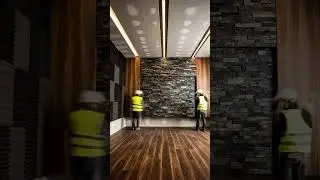 Stylish Living Room with Stone Accent Wall 🧱 #viral