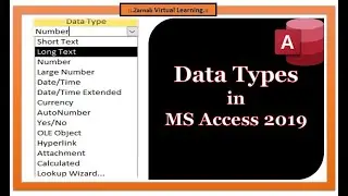 Data Types MS Access 2019