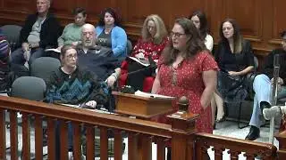 Heather Prunier speaks at Worcester School Committee