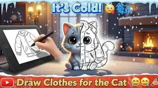 It&rsquo;s Cold! Drawing Cute Winter Clothes for the Cat 🐱❄️ | Cozy Cat Outfit Sketch
