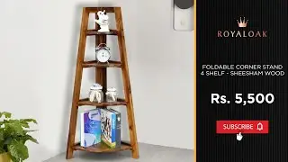 Royaloak Foldable 4 Shelf Corner Stand | Sheesham Wood Furniture