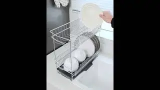 Stainless Steel Multi-Functional Dish Drying Rack & Organizer #homeorganization #kitchen