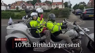 Grandmother Genna Brown marks 107th birthday with motorcycle ride (fun story) (UK) 11/June/2025