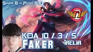 SKT T1 Faker IRELIA vs YASUO Mid - Patch 8.10 KR Ranked